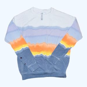 xxs USED Athleta Women Pullover tye Dye Print Sweatshirt Top Sea spray